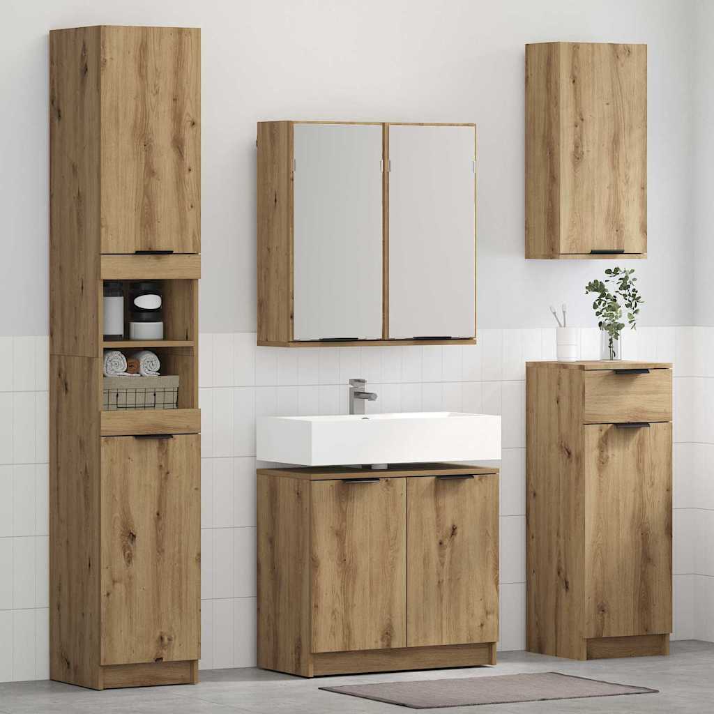 Set di Armadi da Bagno 3 pz Rovere artigianale | homemem39