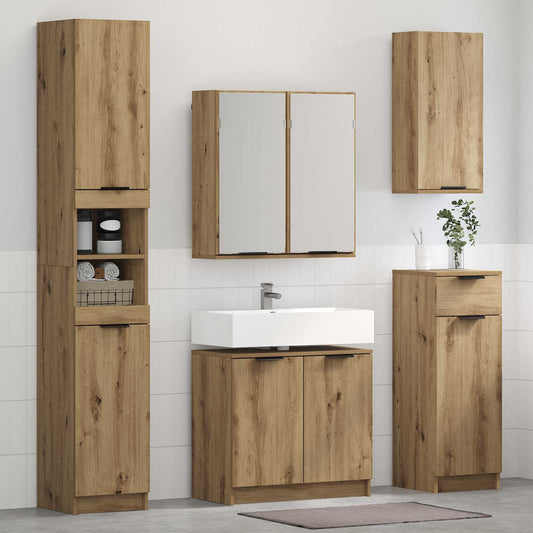 Set di mobili per il bagno 5 pz Rovere artigianale | homemem39