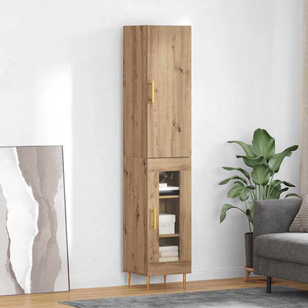 Credenza 2 pcs Rovere artigianale Legno multistrato