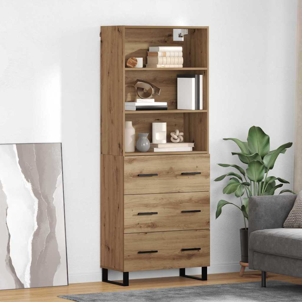 Credenza con cassetto Rovere artigianale 69,5 x 34 x 180 cm