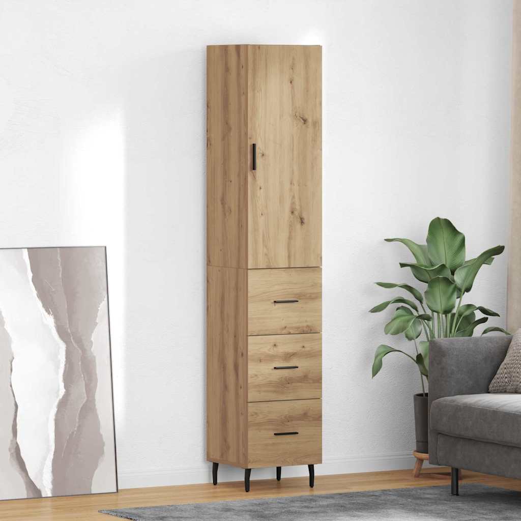 Credenza con cassetto Rovere artigianale 34,5 x 34 x 180 cm