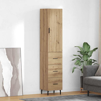 Credenza con cassetto Rovere artigianale 34,5 x 34 x 180 cm