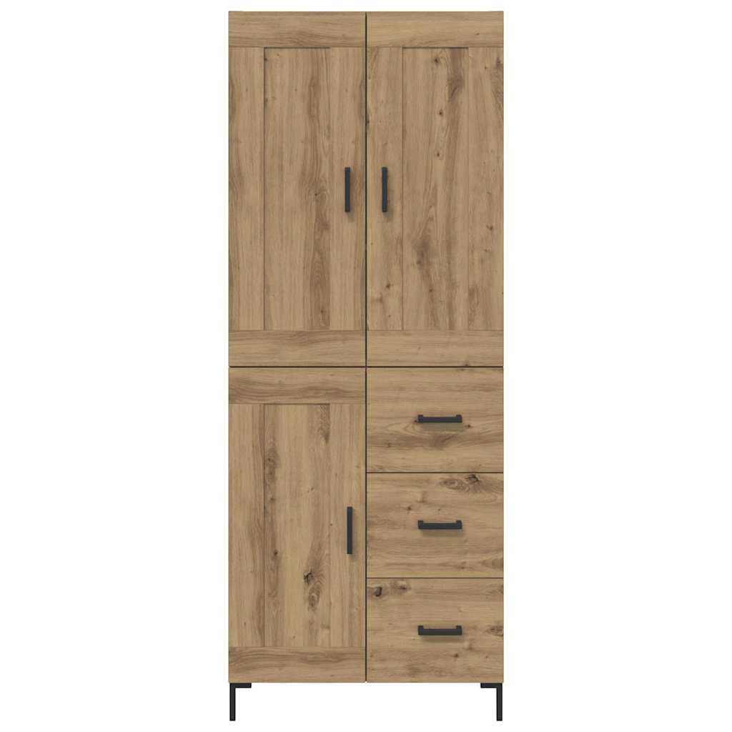 Credenza 2 pcs Rovere artigianale Legno multistrato