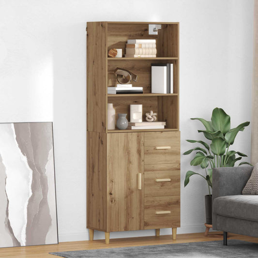 Credenza con cassetto Rovere artigianale 69,5 x 32,5 x 180 cm