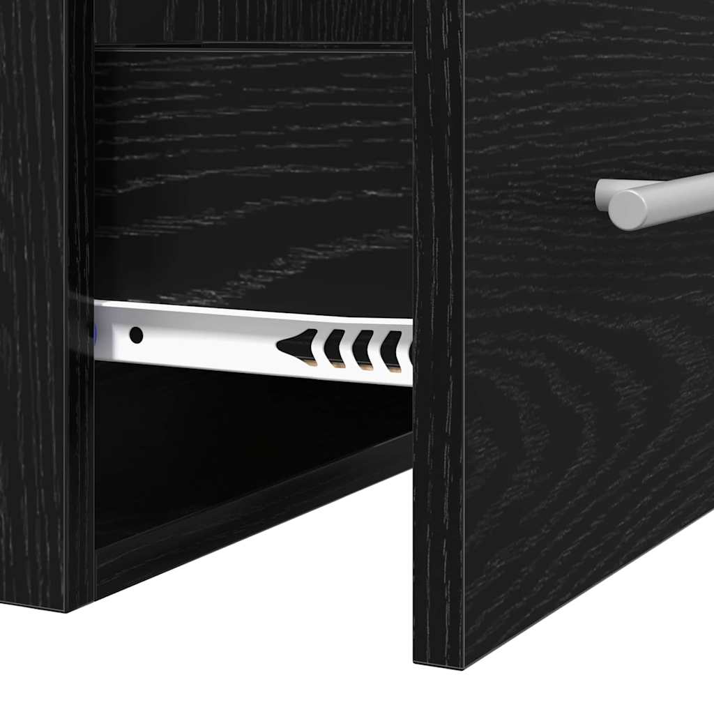 Armadio per Lavabo da Bagno con cassetto Nero 42 x 39 x 52 cm