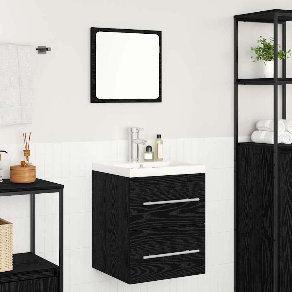 Armadio per Lavabo da Bagno con cassetto Nero 42 x 39 x 52 cm | homemem39