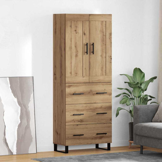Credenza con cassetto Rovere artigianale 69,5 x 34 x 180 cm