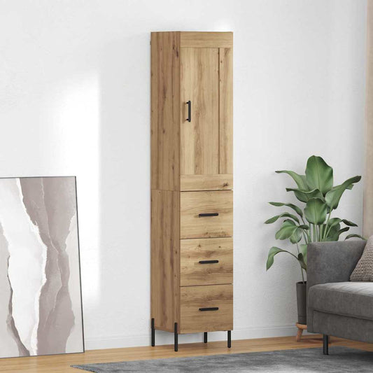 Credenza con cassetto Rovere artigianale 34,5 x 34 x 180 cm
