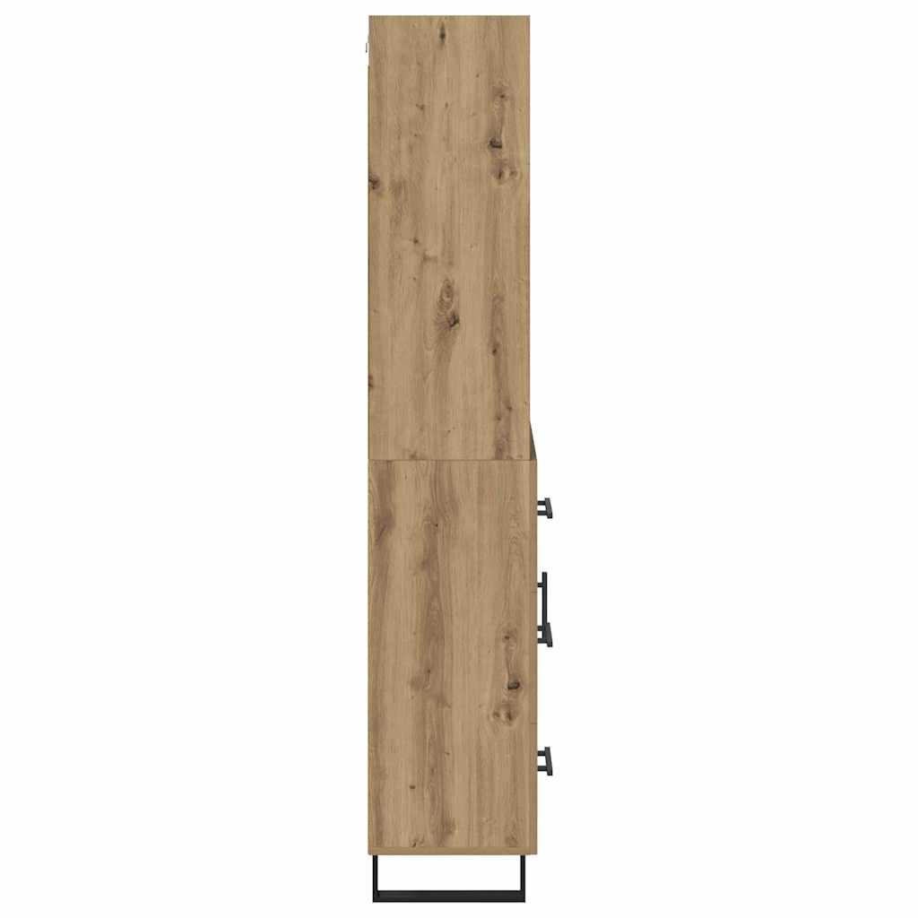 Credenza 2 pcs Rovere artigianale Legno multistrato