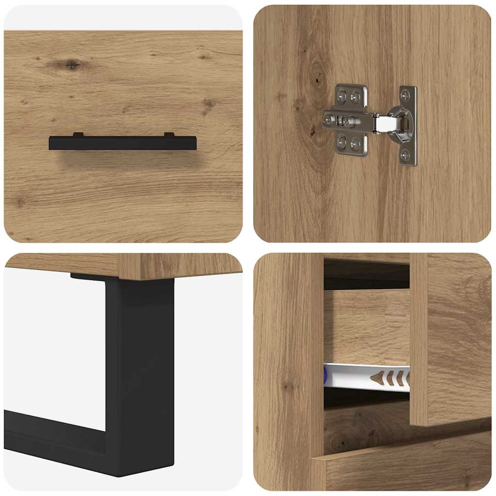 Credenza 2 pcs Rovere artigianale Legno multistrato
