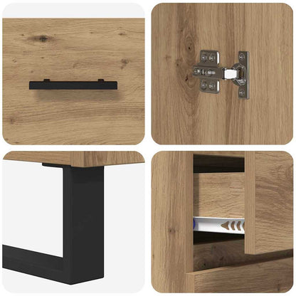 Credenza 2 pcs Rovere artigianale Legno multistrato