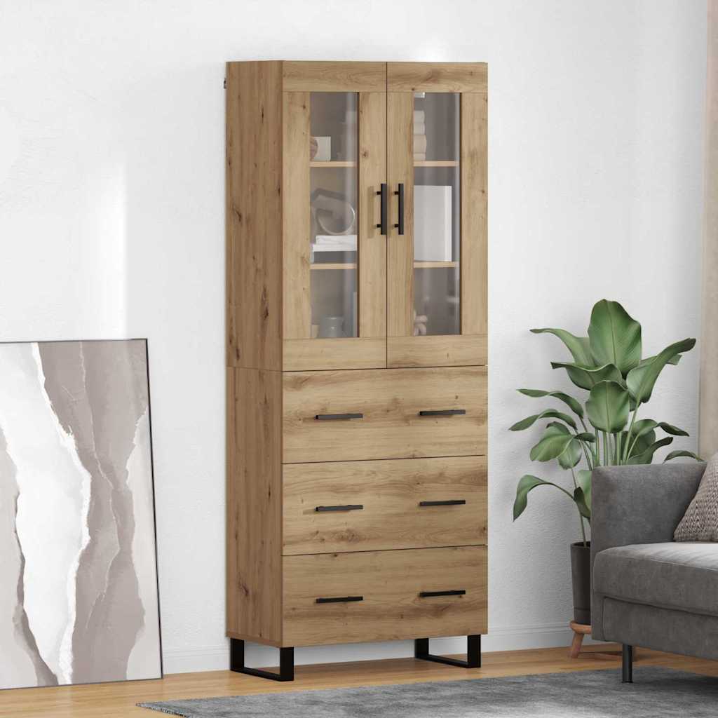 Credenza 2 pcs Rovere artigianale Legno multistrato