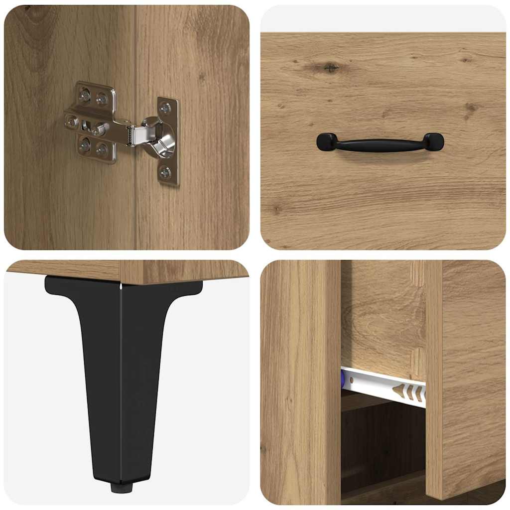 Credenza con cassetto Rovere artigianale 69,5 x 34 x 180 cm