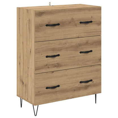 Credenza 2 pcs Rovere artigianale Legno ingegnerizzato e vetro