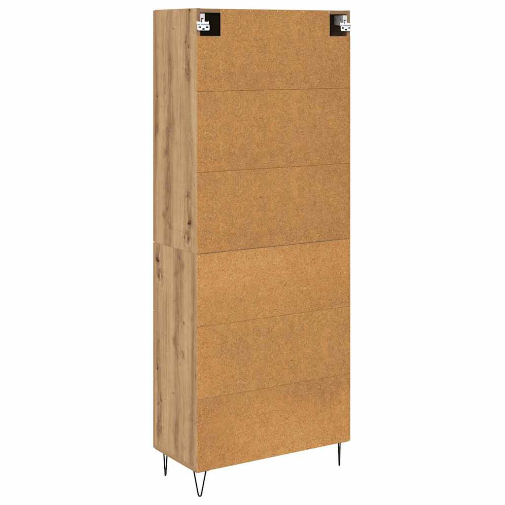 Credenza 2 pcs Rovere artigianale Legno ingegnerizzato e vetro | homemem39