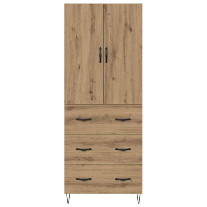 Credenza 2 pcs Rovere artigianale Legno ingegnerizzato e vetro