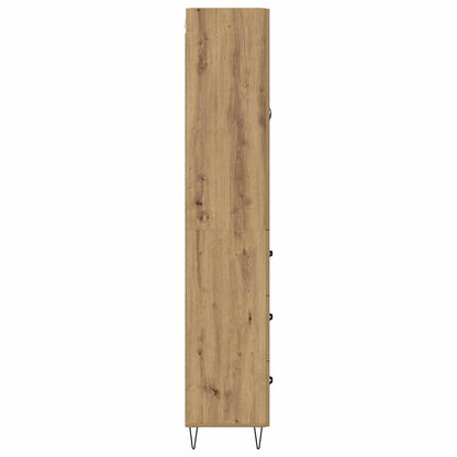 Credenza 2 pcs Rovere artigianale Legno ingegnerizzato e vetro