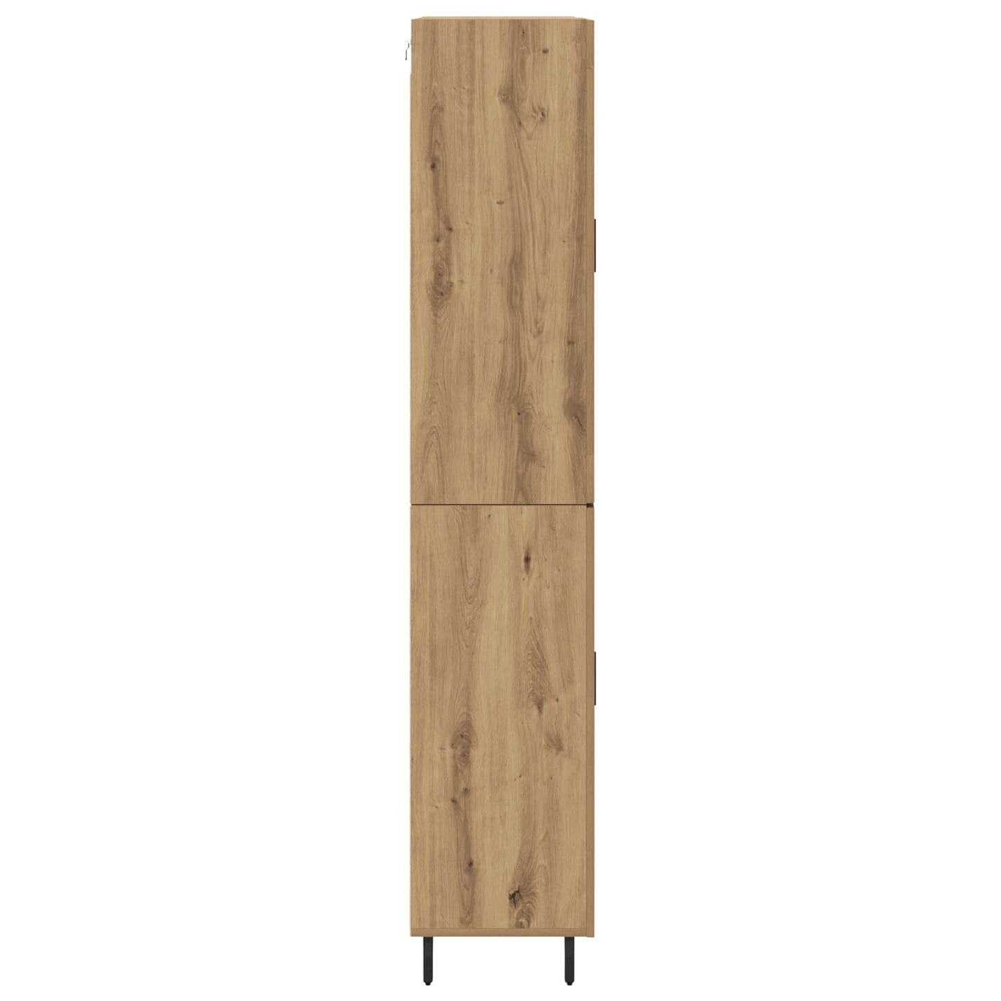 Credenza 2 pcs Rovere artigianale Legno Stratificato e Vetro