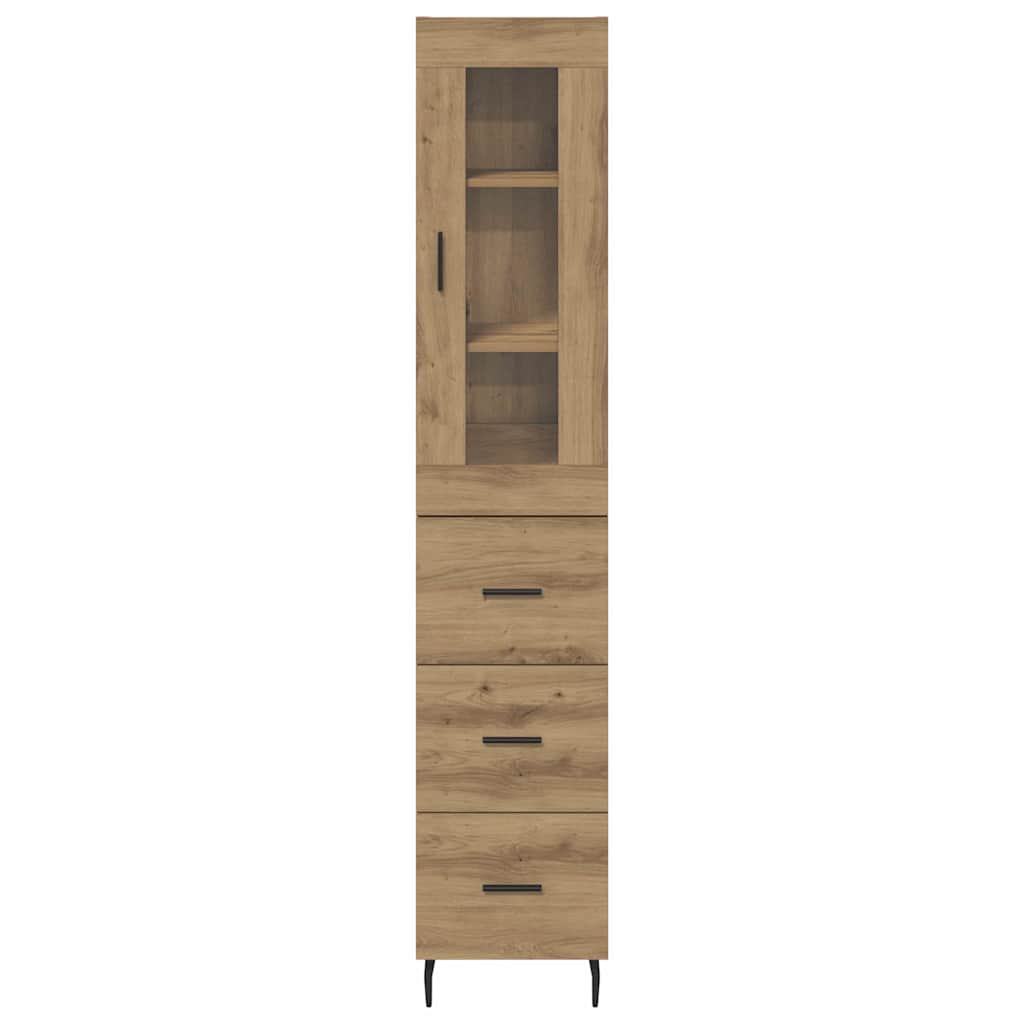 Credenza con cassetto Rovere artigianale 34,5 x 34 x 180 cm