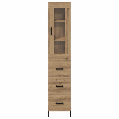 Credenza con cassetto Rovere artigianale 34,5 x 34 x 180 cm