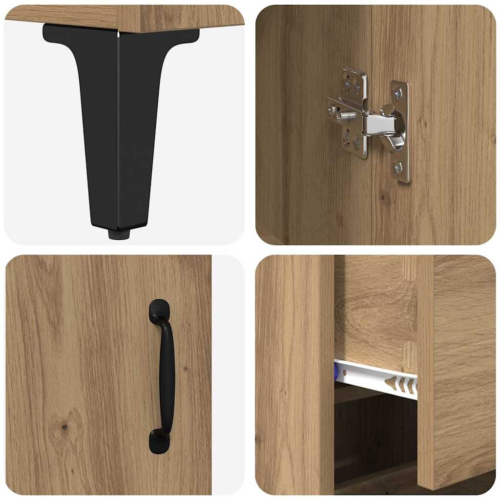 Credenza con cassetto Rovere artigianale 69,5 x 34 x 180 cm | homemem39