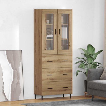 Credenza 2 pcs Rovere artigianale Legno multistrato