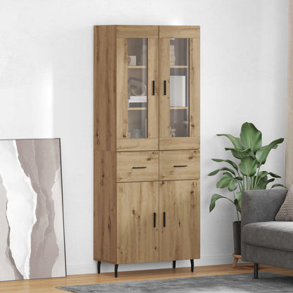 Credenza 2 pcs Rovere artigianale Legno multistrato