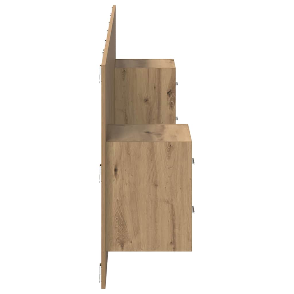 Testata con Comodino 3 pcs Rovere artigianale Legno multistrato