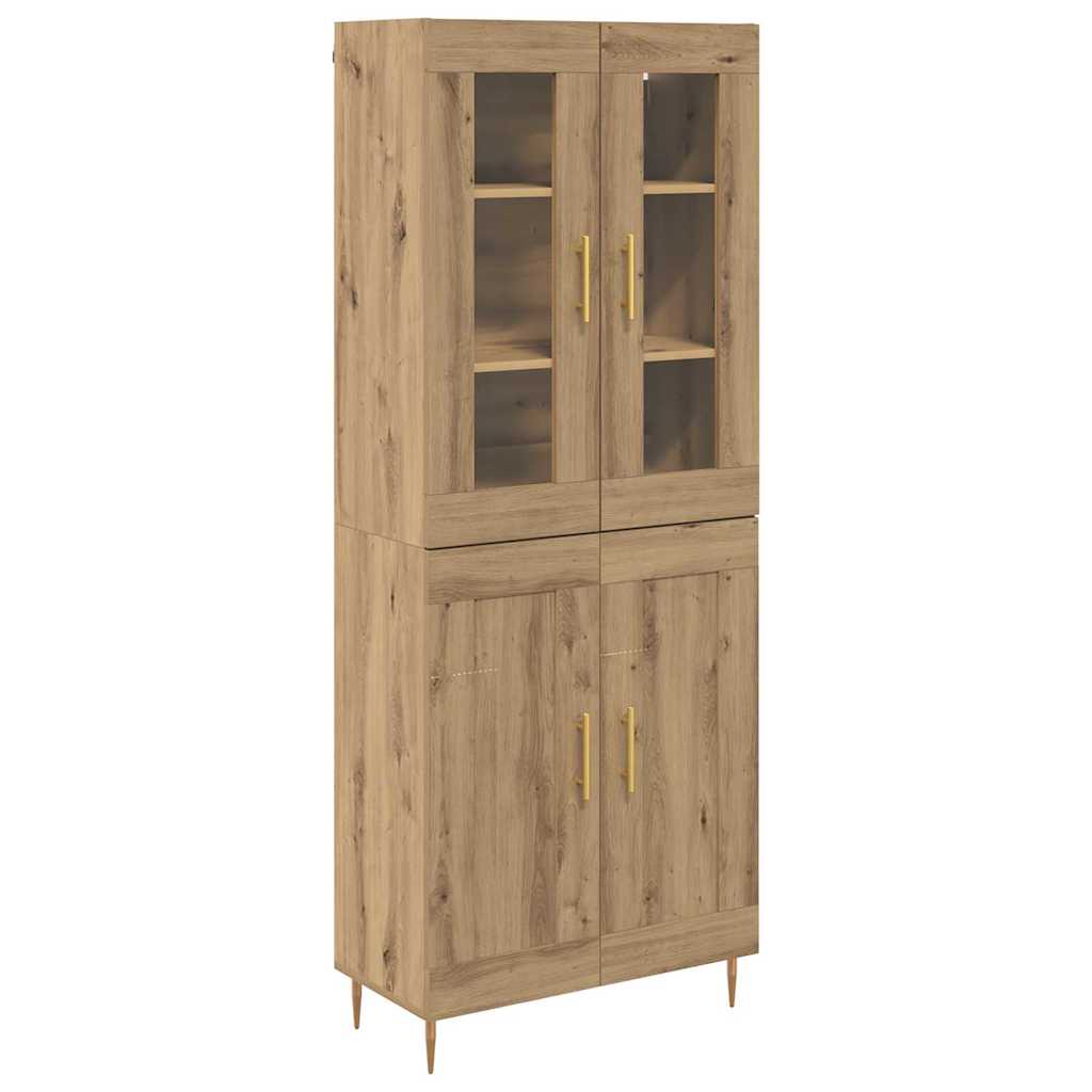 Credenza 2 pcs Rovere artigianale Legno multistrato