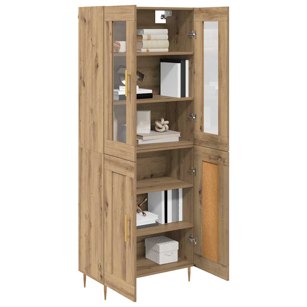 Credenza 2 pcs Rovere artigianale Legno multistrato