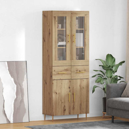Credenza 2 pcs Rovere artigianale Legno multistrato
