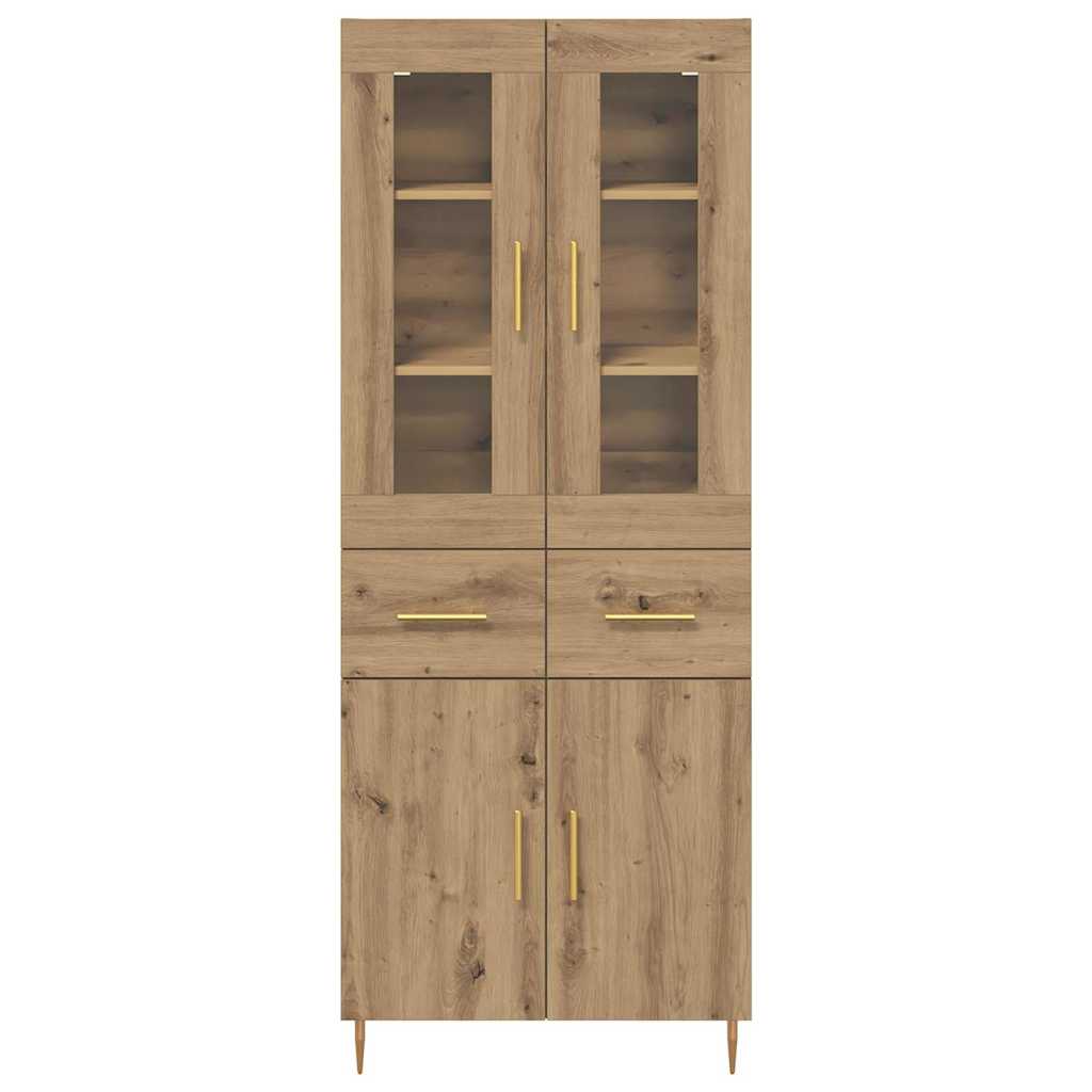 Credenza 2 pcs Rovere artigianale Legno multistrato