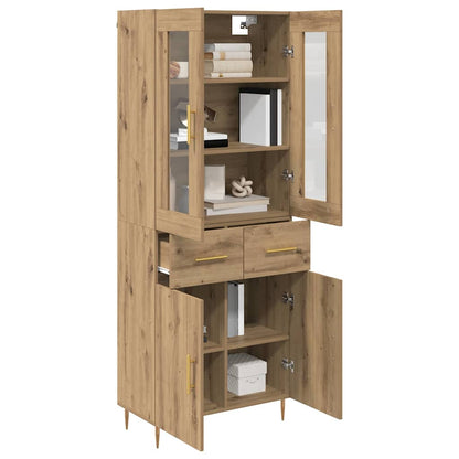 Credenza 2 pcs Rovere artigianale Legno multistrato