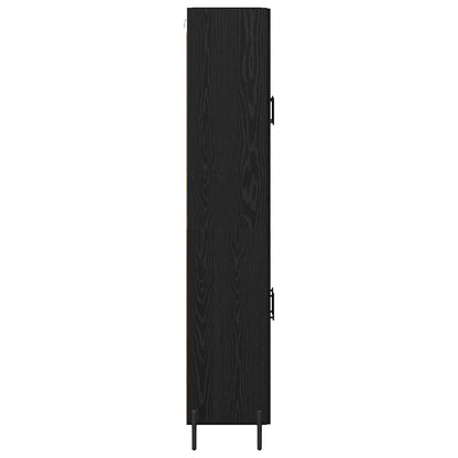 Credenza 2 pcs Rovere Nero Legno multistrato