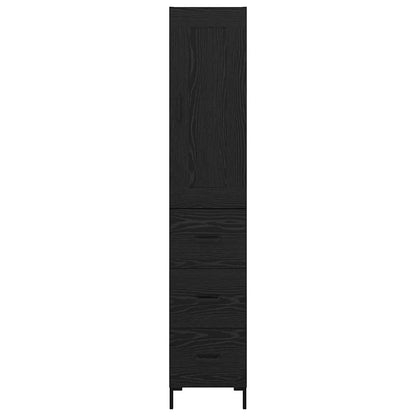 Credenza Rovere Nero 34,5 x 34 x 180 cm Legno multistrato