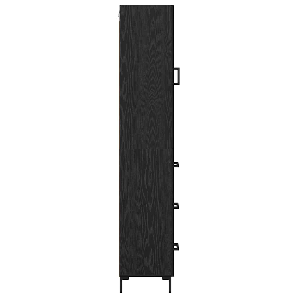 Credenza Rovere Nero 34,5 x 34 x 180 cm Legno multistrato