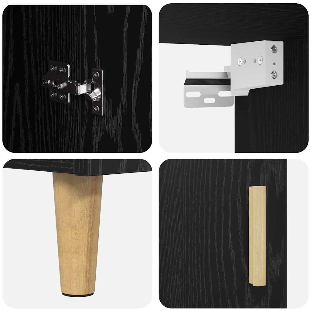 Credenza Rovere Nero 69,5 x 32,5 x 180 cm Legno multistrato