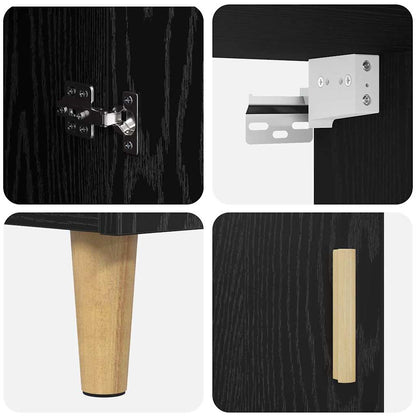 Credenza Rovere Nero 69,5 x 32,5 x 180 cm Legno multistrato