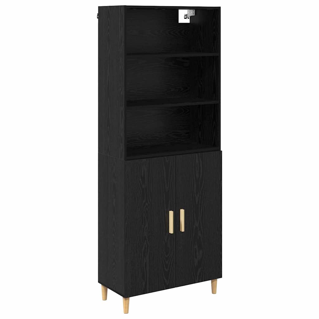 Credenza Rovere Nero 69,5 x 34 x 180 cm Legno multistrato