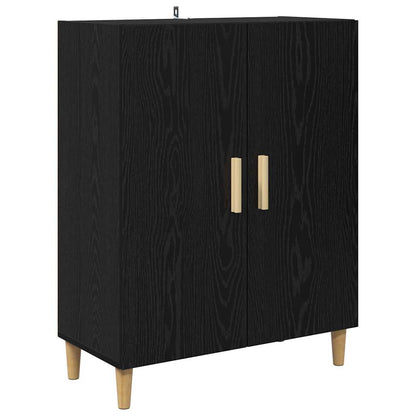 Credenza Rovere Nero 69,5 x 32,5 x 180 cm Legno multistrato