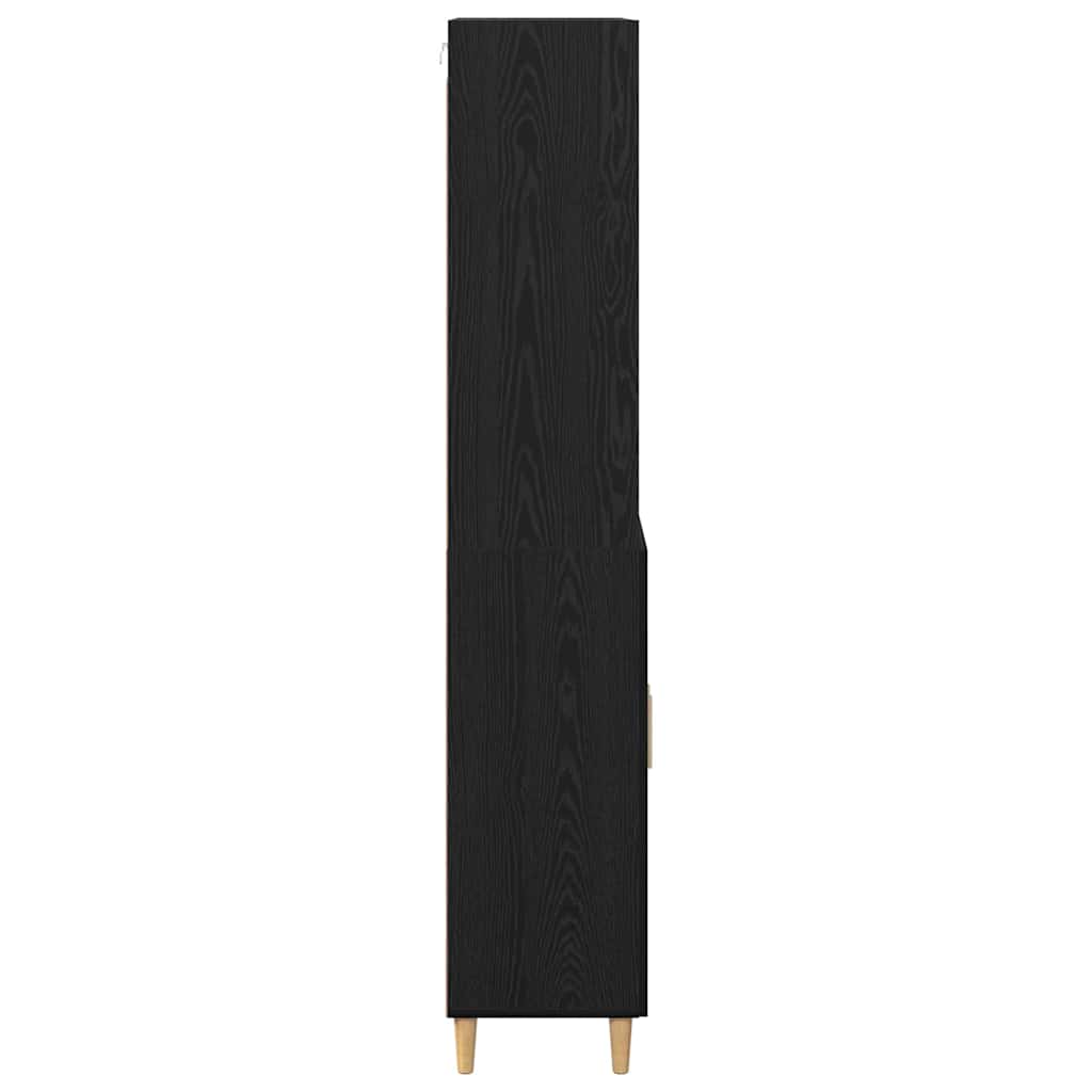 Credenza Rovere Nero 69,5 x 32,5 x 180 cm Legno multistrato