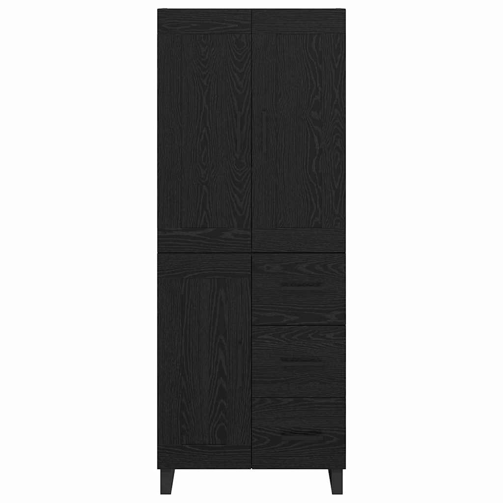 Credenza Rovere Nero 69,5 x 34 x 180 cm Legno multistrato