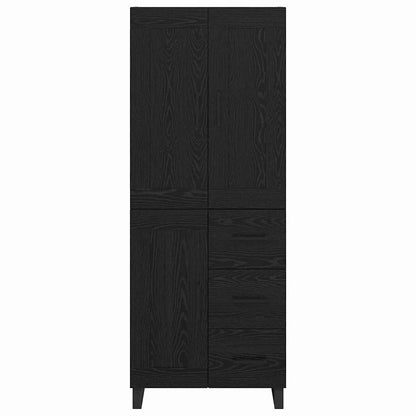 Credenza Rovere Nero 69,5 x 34 x 180 cm Legno multistrato