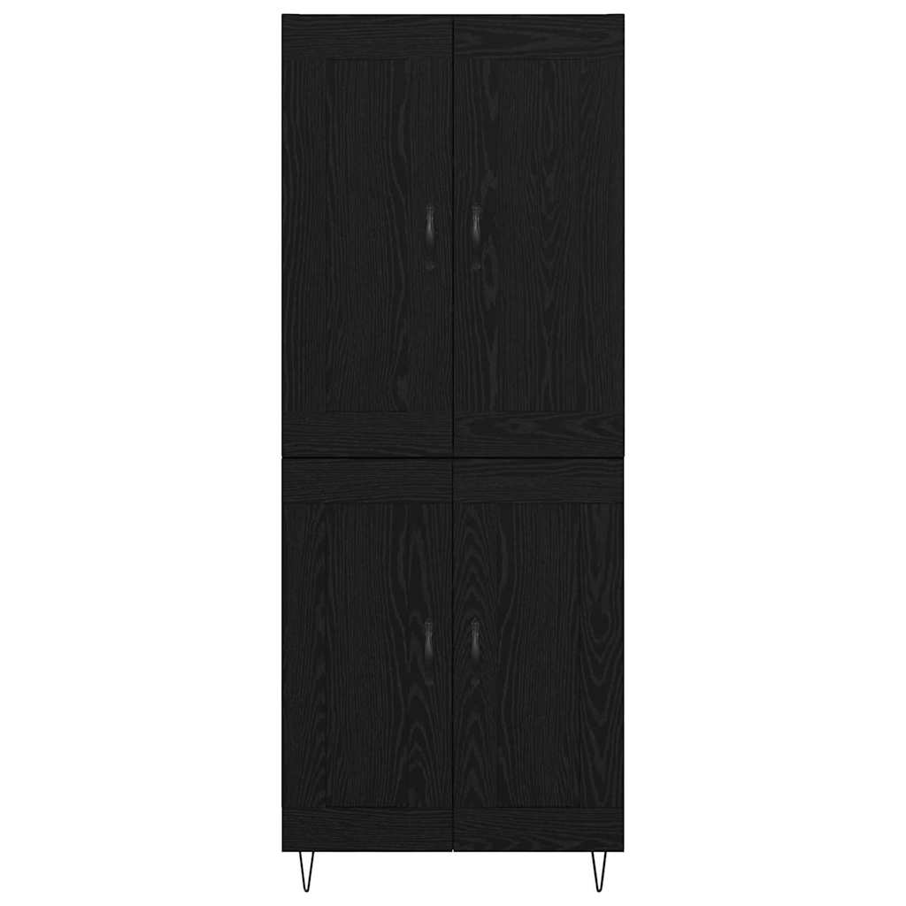 Credenza Rovere Nero 69,5 x 34 x 180 cm Legno multistrato