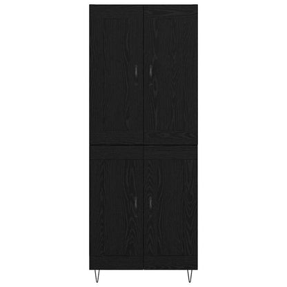 Credenza Rovere Nero 69,5 x 34 x 180 cm Legno multistrato