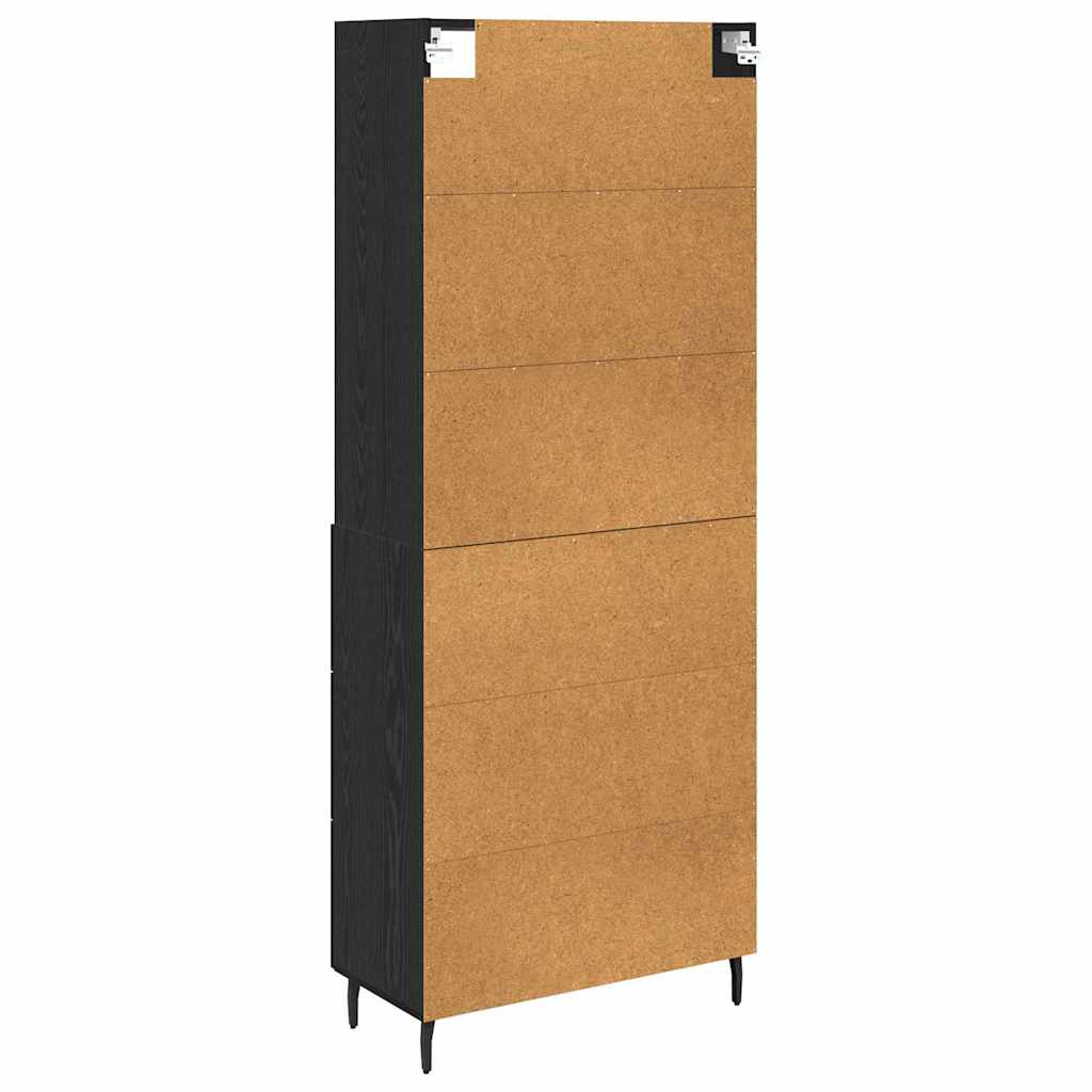 Credenza con cassetto Rovere Nero 69,5 x 34 x 180 cm | homemem39