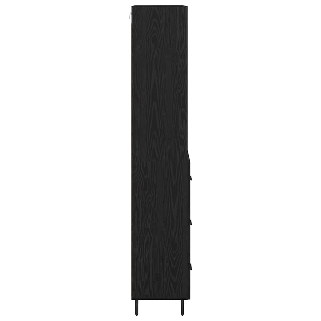 Credenza con cassetto Rovere Nero 69,5 x 34 x 180 cm