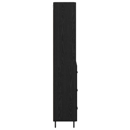Credenza con cassetto Rovere Nero 69,5 x 34 x 180 cm