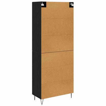 Credenza Rovere Nero 69,5 x 34 x 180 cm Legno multistrato | homemem39