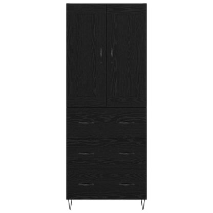 Credenza Rovere Nero 69,5 x 34 x 180 cm Legno multistrato